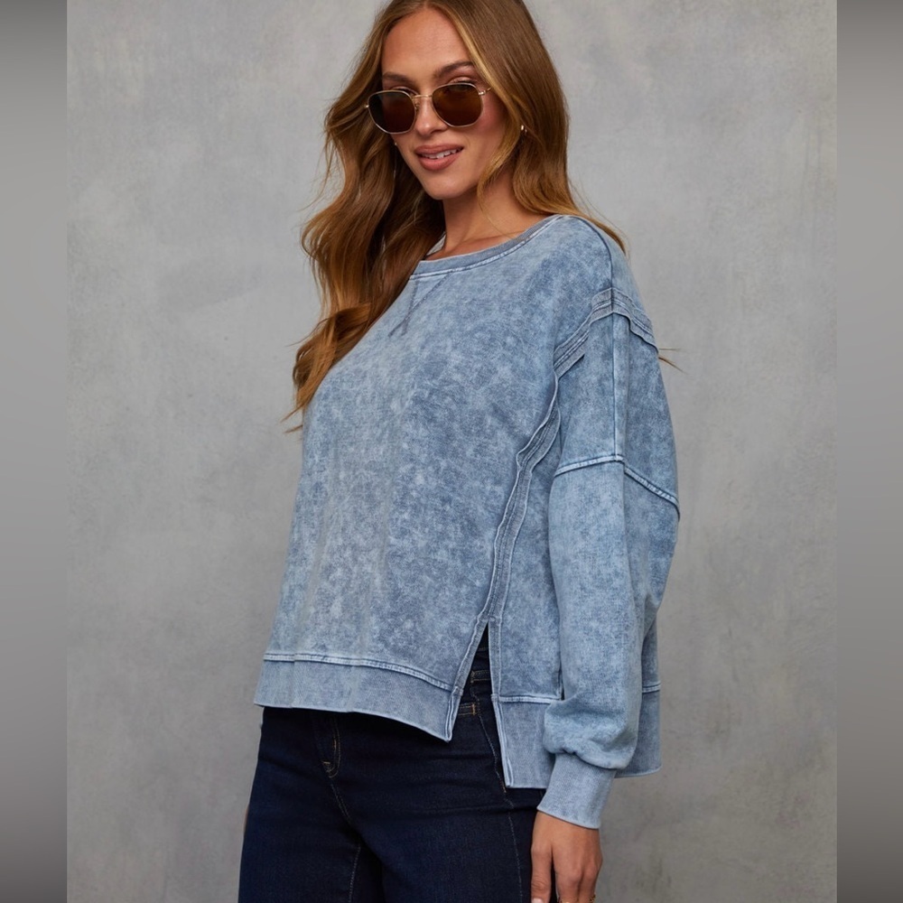 VICI - Acid Wash Pullover Sweatshirt - Picture 4 of 9